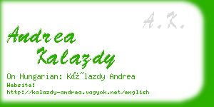 andrea kalazdy business card
